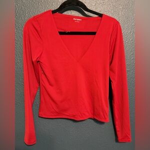 Old Navy Red Long Sleeve Top | Small